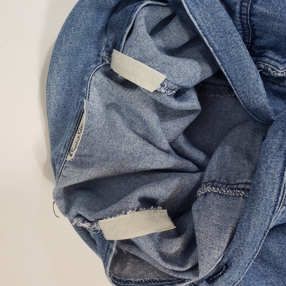 Vintage Saint Germain Blue Chambray Jacket Sz L ? Crotchet Button Up Jean Denim - Picture 12 of 12